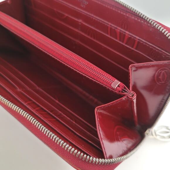 Cartier 12card International Calf Leather Zip Around Wallet Bordeaux Large Box - Picture 6 of 13